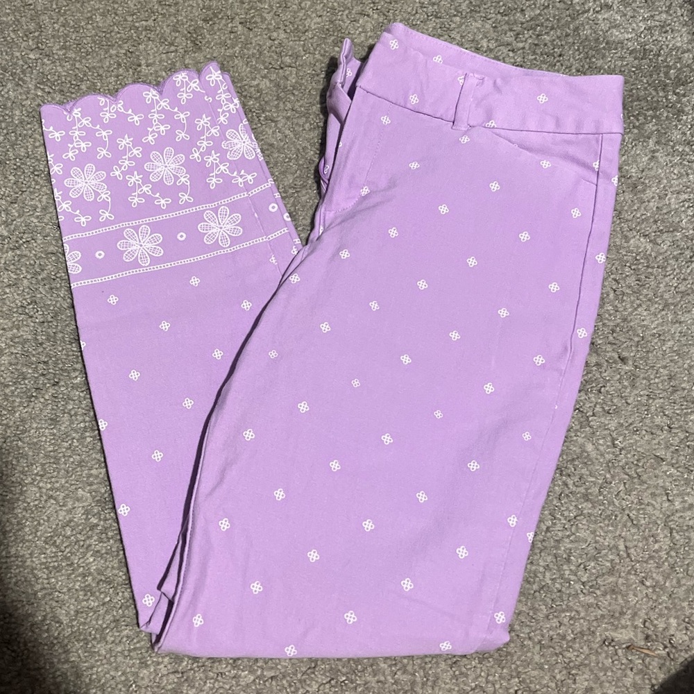Lavender Patterned Pixie Pants - image 1